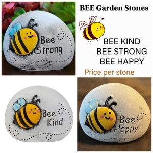 Bee Garden Stones - Bee Kind, Bee Strong, Bee Happy